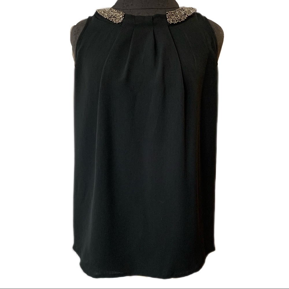SPARKLY BEADED Black sleeveless shirt SZ M